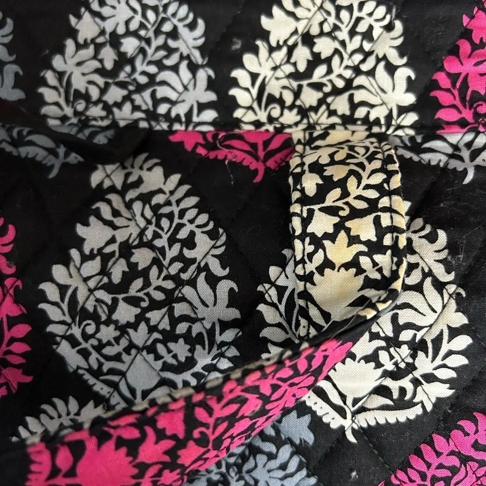 Vera Bradley black and pink foldable hanging cosmetic travel bag